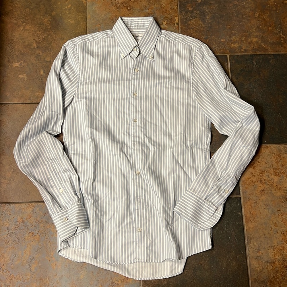 Stenstroms blue striped dress shirt 15/38